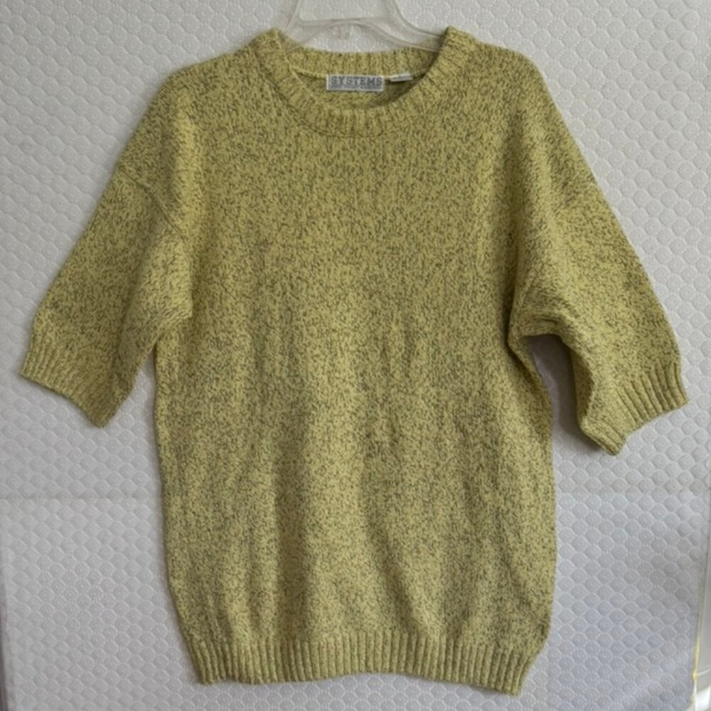 Fenn Wright Manson Yellow Marled S. Sleeve Tunic Sweater -Silk Blend Sz S EUC